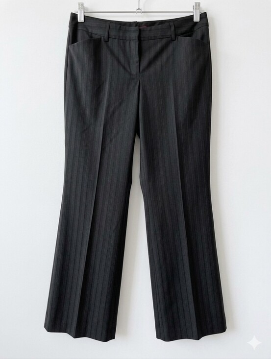Express Design Stufio Pants - Editer Y2K Corporate Business Goth  Black With Red Pinstripes Trousers Size 10